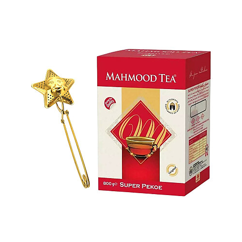 Mahmood Tea Seylan Pekoe Dökme Çay 800 G ve Yıldız Tasarımlı Gold Paslanmaz Çelik Çay Süzgeci - 1