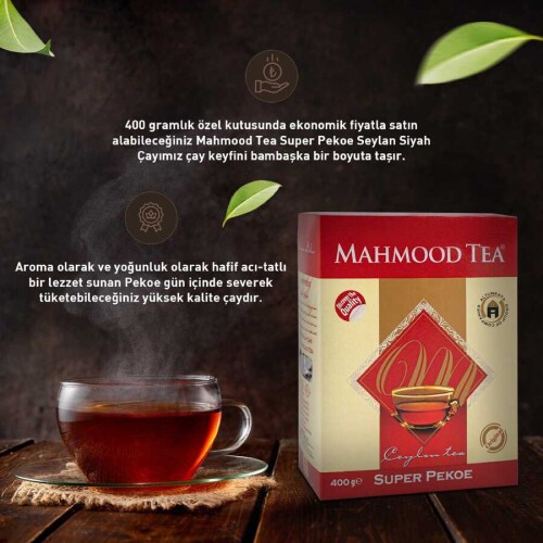 Mahmood Tea İthal %100 Saf Seylan Pekoe Kutu Dökme Çay 400 Gr - 4