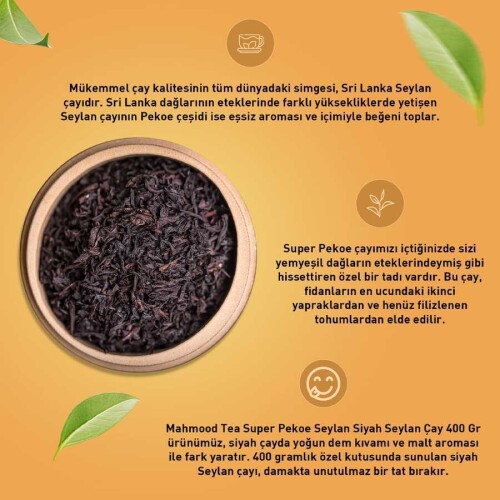 Mahmood Tea Super Pekoe Ithal Seylan Dökme Çayı 400 Gram - 3