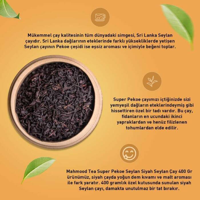 Mahmood Tea Super Pekoe Ithal Seylan Dökme Çayı 400 Gram - 3
