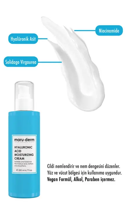 Maruderm Hyalüronik Asit Nemlendirici Yüz ve Vücut Cilt Bakım Kremi 200 ml - 2