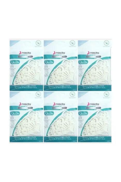 Nascita Nane Aromalı Çift Taraflı Kürdanlı Diş İpi 50 li x 6 Paket - 1