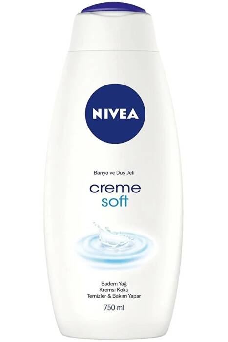 NIVEA Creme Soft Kremsi Dokunuş Duş Jeli 750ml, Badem Yağı, Nemlendirici, Ekonomik Boy, E Vitamini - 1