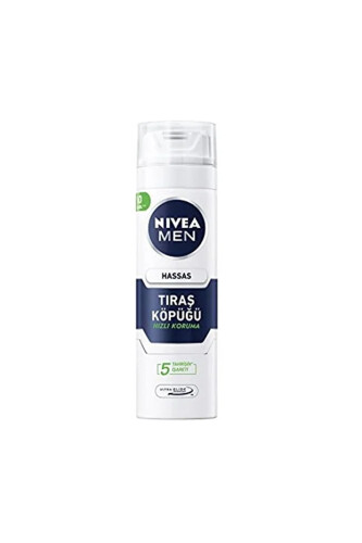 NIVEA MEN Erkek Tıraş Köpüğü 200ml, Hassas Ciltler, Hızlı Koruma, Rahatlatıcı, Konforlu Tıraş Deneyimi - 1