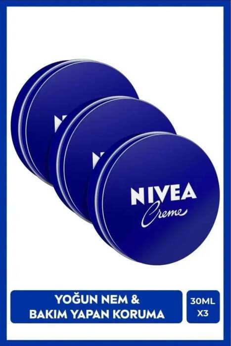 NIVEA Nemlendirici Creme 30ml, Yoğun Nemlendirici, Eucerit, Yumuşak Cilt, El Yüz Vücut, X3 Adet - 1
