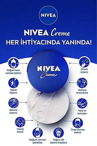 NIVEA Nemlendirici Creme 30ml, Yoğun Nemlendirici, Eucerit, Yumuşak Cilt, El Yüz Vücut, X3 Adet - 2