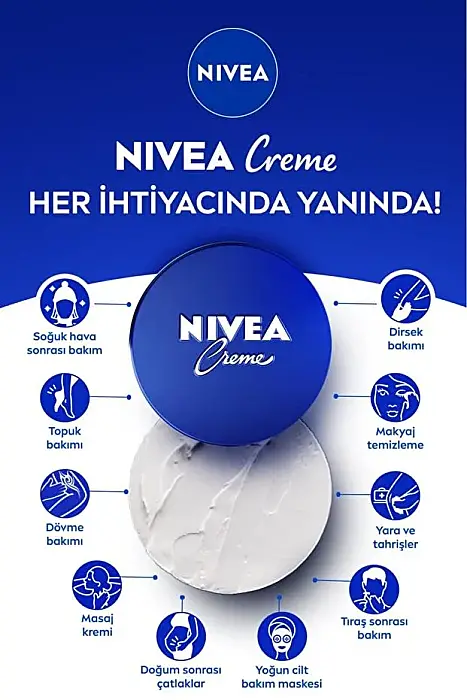 NIVEA Nemlendirici Creme 30ml, Yoğun Nemlendirici, Eucerit, Yumuşak Cilt, El Yüz Vücut, X3 Adet - 2