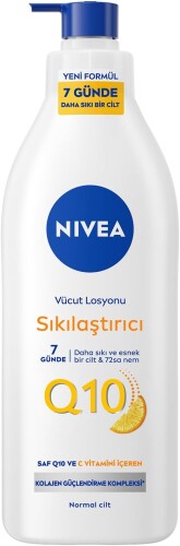 NIVEA Q10 Sıkılaştırıcı Vücut Losyonu 400ml, 7 Günde Sıkılaşma, 72 Saat Nemlendirici,C Vitamini,Esnek Cilt - Nivea