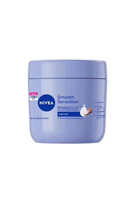NIVEA Smooth Sensation El ve Vücut Bakım Kremi 400ml, Kuru Ciltler İçin 48 Saat Nemlendirici - 1