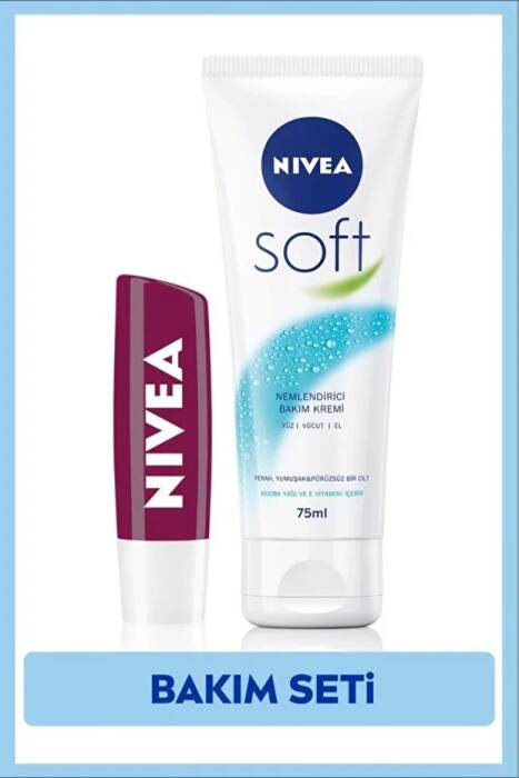 NIVEA Soft El Kremi 75ml,dudak Bakım Nemlendirici Böğürtlen 4,8gr - 1