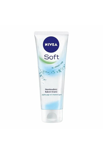 NIVEA Soft Nemlendirici Bakım Kremi 75ml, Jojoba Yağı, E Vitamini, El Yüz Vücut, Yumuşak Cilt,Canlandırıcı - Nivea