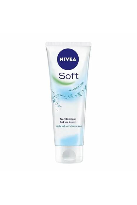 NIVEA Soft Nemlendirici Bakım Kremi 75ml, Jojoba Yağı, E Vitamini, El Yüz Vücut, Yumuşak Cilt,Canlandırıcı - 1