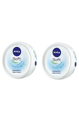 NIVEA Soft Nemlendirici El Yüz ve Vücut Bakım Kremi 100ml, Jojoba Yağı, E Vitamini, Pürüzsüz Cilt, X2 Adet - Nivea