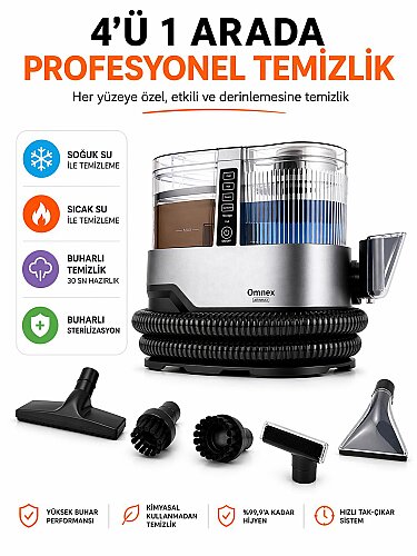 Omnex ArınMax Buharlı Koltuk ve Halı Yıkama Makinesi 17000KPA Çift Tanklı Profesyonel Buhar Temizleyici - 4