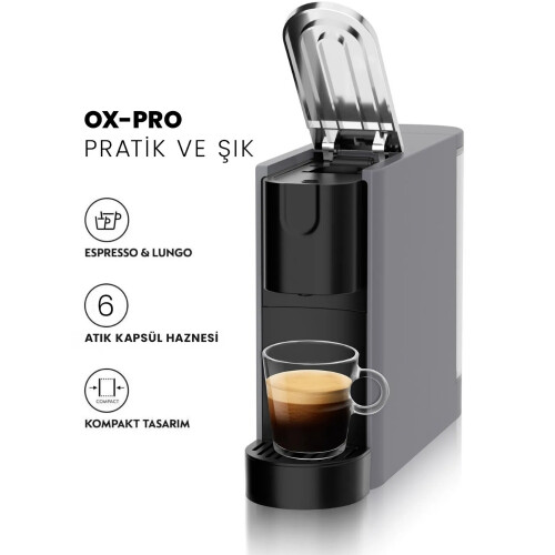 Omnex Ox-Pro Gri Kapsül Kahve Makinesi - Omnex