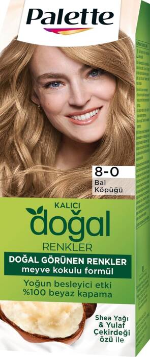 Palette Kalıcı Doğal Renkler 8-0 Bal Köpüğü Saç Boyası - 1