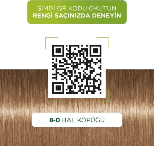 Palette Kalıcı Doğal Renkler 8-0 Bal Köpüğü Saç Boyası - 8