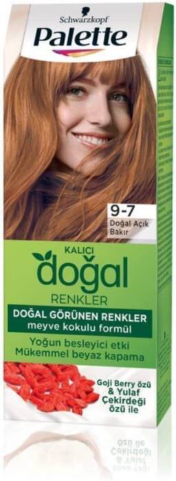 Palette Kalıcı Doğal Renkler Saç Boyası 9-7 Doğal Açık Bakır - 1