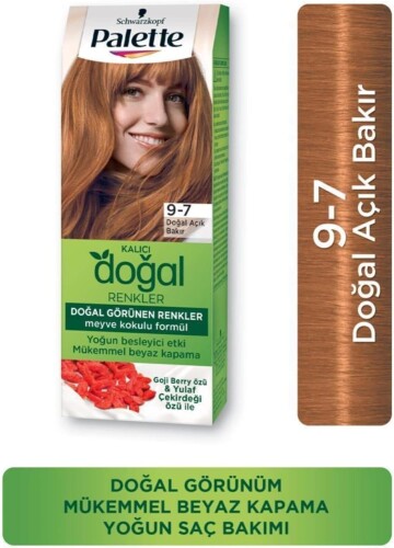 Palette Kalıcı Doğal Renkler Saç Boyası 9-7 Doğal Açık Bakır - 2
