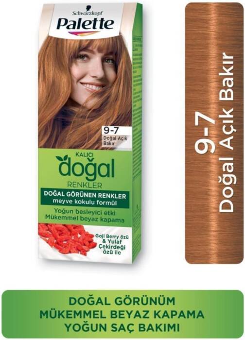 Palette Kalıcı Doğal Renkler Saç Boyası 9-7 Doğal Açık Bakır - 2