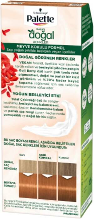 Palette Kalıcı Doğal Renkler Saç Boyası 9-7 Doğal Açık Bakır - 3