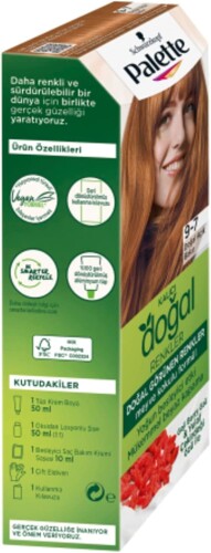 Palette Kalıcı Doğal Renkler Saç Boyası 9-7 Doğal Açık Bakır - 4