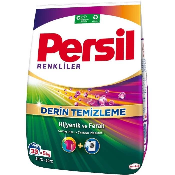 Persil Color Toz Deterjan 5 Kg - 33 Yıkama | Renk Koruyucu, Derin Temizlik & Uzun Süreli Ferahlık - 1