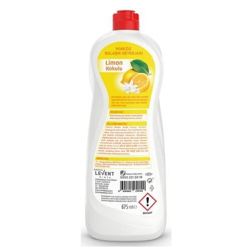 Porçöz Elde Yıkama Bulaşık Deterjanı Limon Kokulu 675 ML - 2
