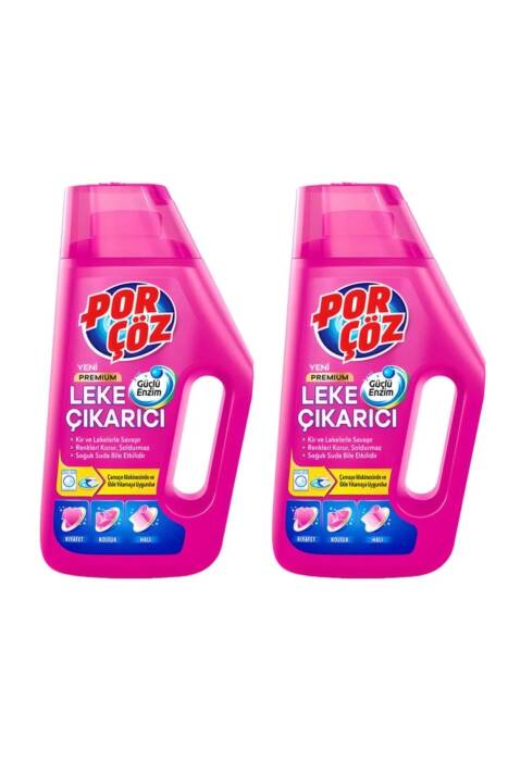Porçöz Yeni Premium Leke Çıkarıcı Güçlü Enzim 1 Lt X 2 Adet - 1