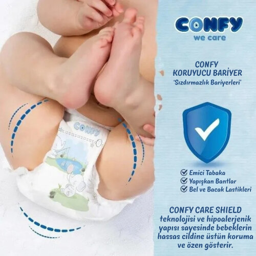 Confy Premium Bebek Bezi 3 Numara Midi 4 - 9 Kg 162 Adet - 4