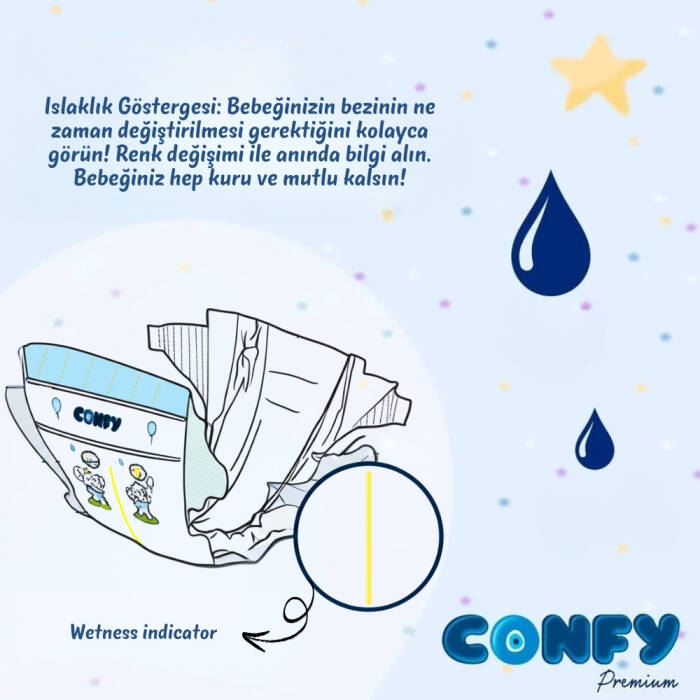 Confy Premium Bebek Bezi 3 Numara Midi 4 - 9 Kg 162 Adet - 3