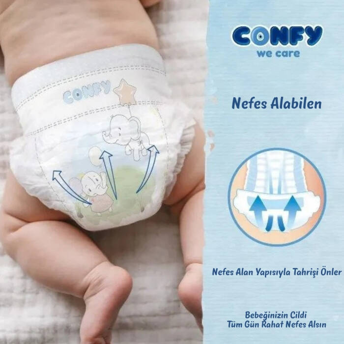 Confy Premium Bebek Bezi 3 Numara Midi 4 - 9 Kg 162 Adet - 5