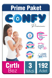 Confy Premium Bebek Bezi 3 Numara Midi 192 Adet - 1