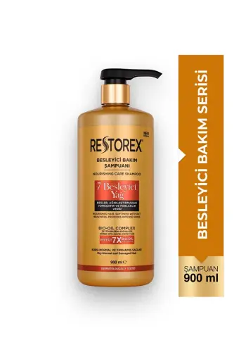 Restorex 7 Besleyici Yağ Şampuan 900 ml – Parlaklık ve İpeksi Yumuşaklık - Restorex