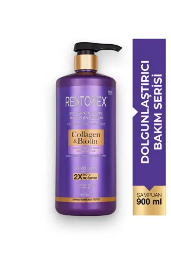 Restorex Collagen ve Biotin Dolgunlaştırıcı Şampuan 900 ml – Hacim ve Güçlendirme - Restorex