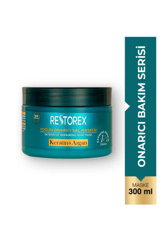 Restorex Keratin ve Argan Onarıcı Saç Bakım Maskesi 300 Ml - Yıpranmış Ve Hasar Görmüş Saçlar Botoks Etkili - Restorex