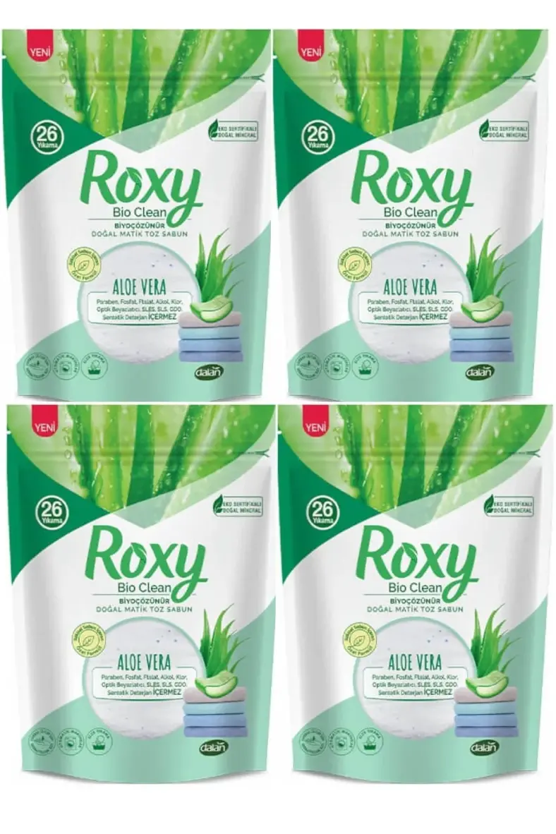 Roxy Bio Clean Doğal Matik Toz Sabun Aloe Vera 800 Gr 4 Adet - 1