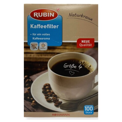 Rubin Büyük Boy Kahve Filtresi No 4 Doğal Kahverengi Renkli 100 Adet Filtre - Rossmann