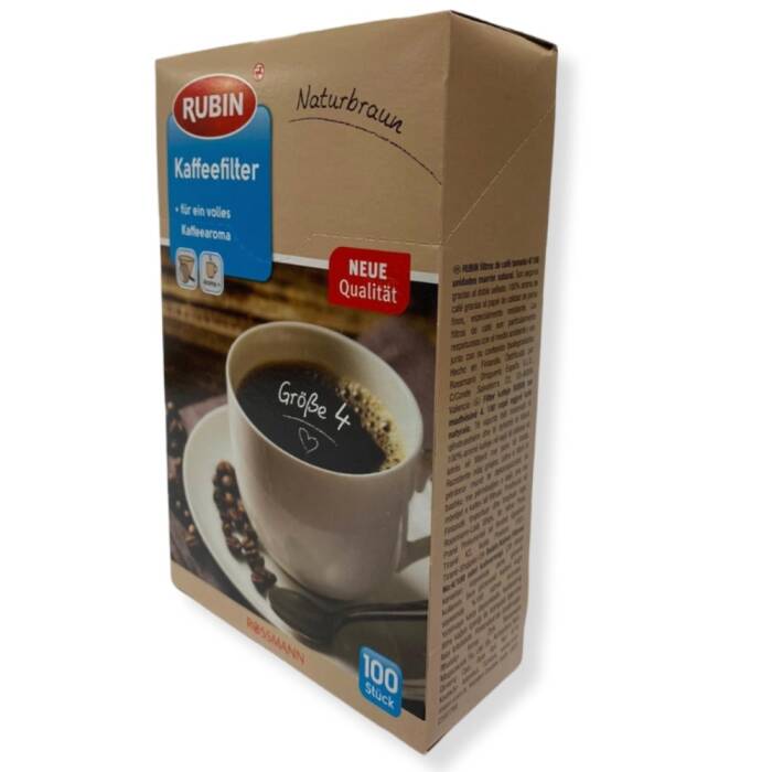 Rubin Kahve Filtresi 4 Numara (Büyük Boy) Naturel Kağıt 300 Adet - 4