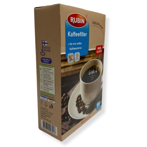 Rubin Kahve Filtresi 4 Numara (Büyük Boy) Naturel Kağıt 300 Adet - 3