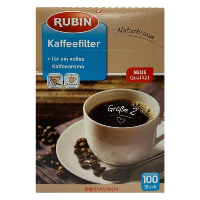 Rubin Kahve Filtresi Natural Filtre Kahve Kağıdı 2 Numara 100 Adet - 1