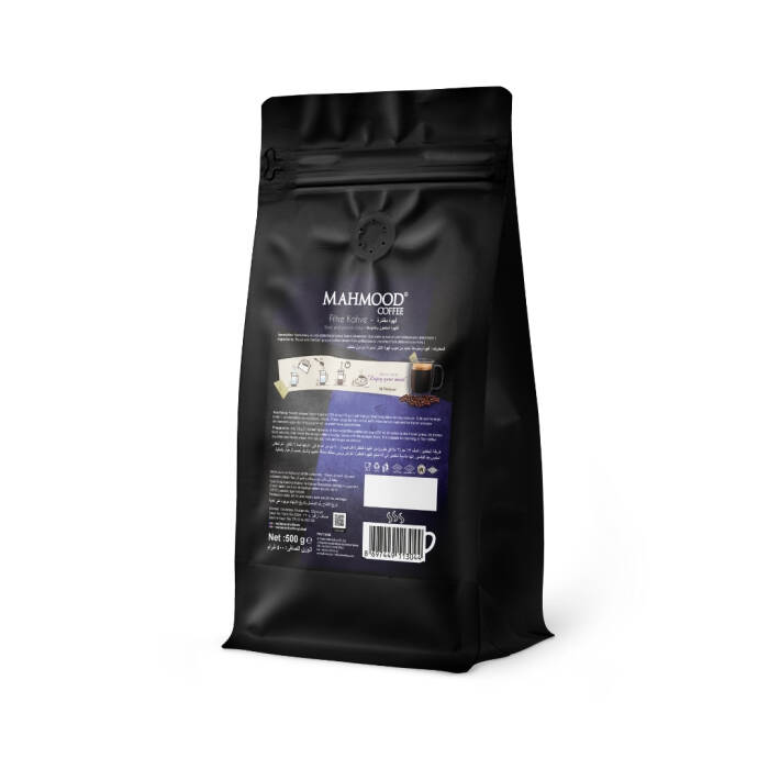Mahmood Coffee Filtre Kahve 500 G ve Rubin Büyük Boy Kahve Filtresi Naturel Kağıt 4 Numara 100 adet Set - 3