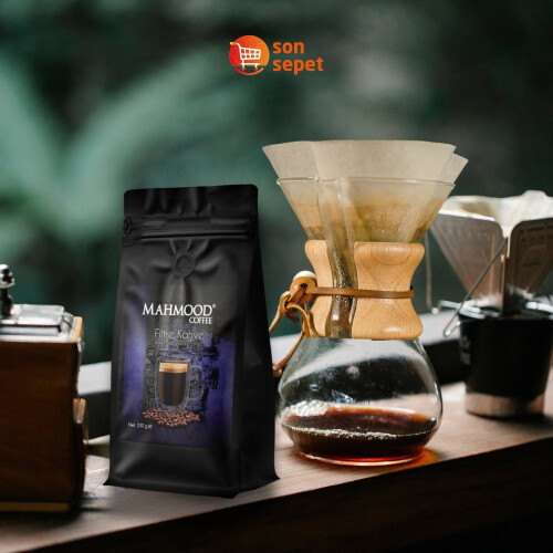 Mahmood Coffee Filtre Kahve 250 G ve Rubin Küçük Boy Kahve Filtresi Naturel Kağıt 2 Numara 100 adet Set - 2