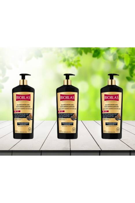 Saç Dökülmesine Karşı Siyah Sarımsak Şampuanı 1000 ml x 3 adet - 1