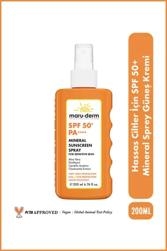 SPF 50 Hassas Ciltler İçin Mineral Filtre Güneş Spreyi PA 200 Ml - 3