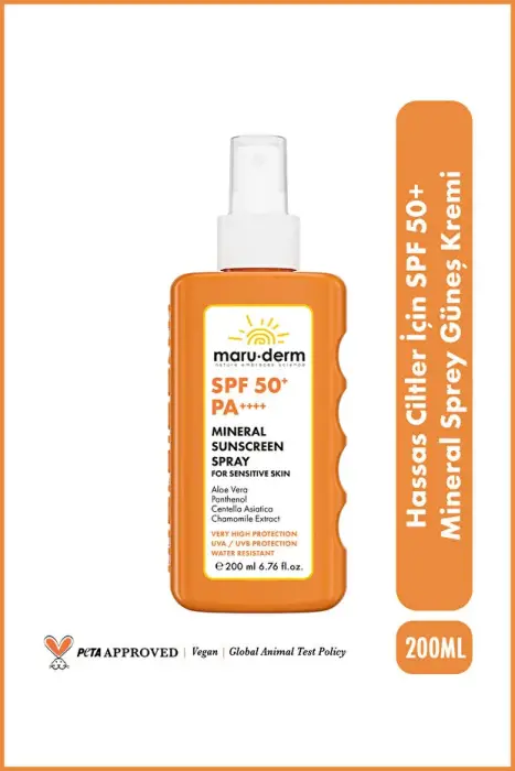 SPF 50 Hassas Ciltler İçin Mineral Filtre Güneş Spreyi PA 200 Ml - 3