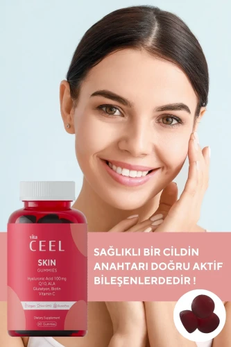 Vita Ceel Cilt Vitamini Çiğnenebilir Vegan Gummy, Hyaluronic Acid, Vitamin C, Glutatyon, Q10, Ala, Biotin - 3