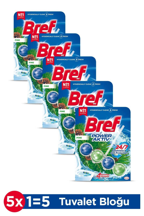 Wc Power Aktiv Tekli Paket Katı Tuvalet Bloğu Çam 5 li Set - Bref