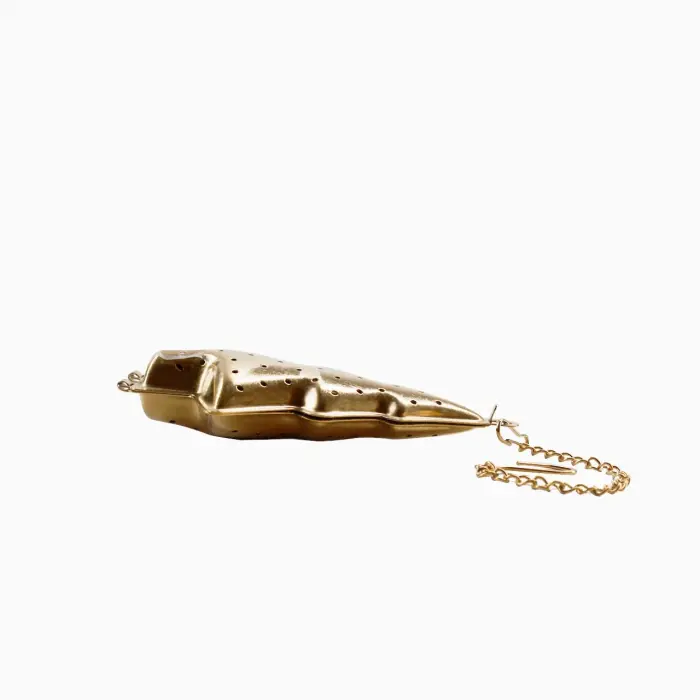 Yılbaşı Ağacı Tasarımlı Gold Paslanmaz Çelik Çay Süzgeci - 3