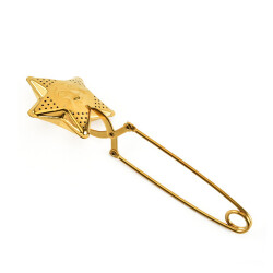 Yıldız Tasarımlı Gold Paslanmaz Çelik Çay Süzgeci - 4